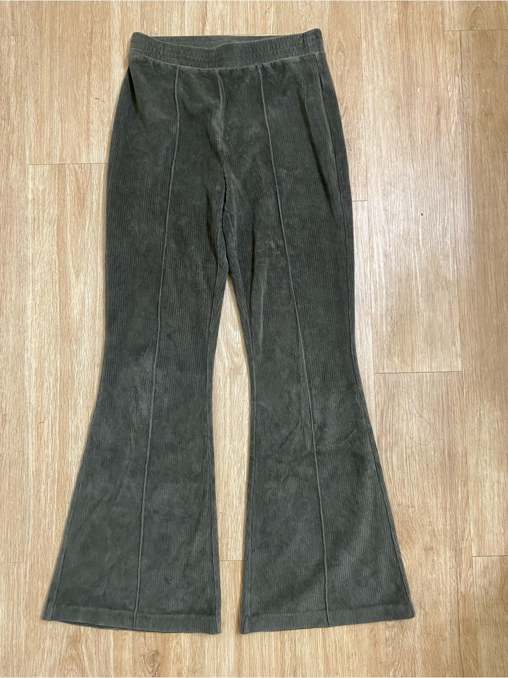 aerie Olive Green Wide Leg Corduroy Pants